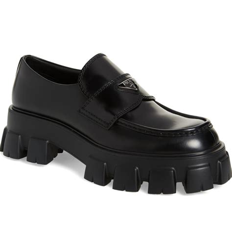 Prada monolith lug sole loafers